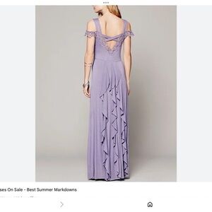Free People Maxi Dress Size Small Purple Lacey Ruffles